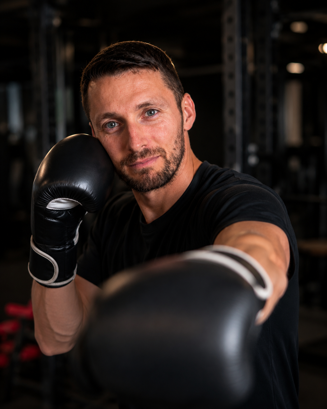 Thomas Clotteau avec des gants de boxe